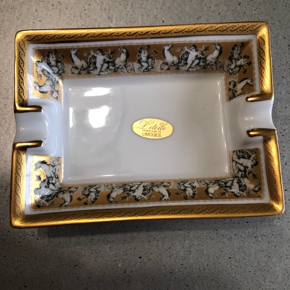 LIMOGES 22k gold /Cherubs/horses rings+things dish - Picture 6 of 11